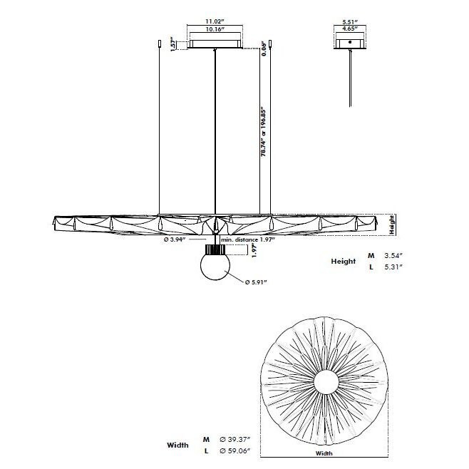 BuzziPleat Suspension Dimensions