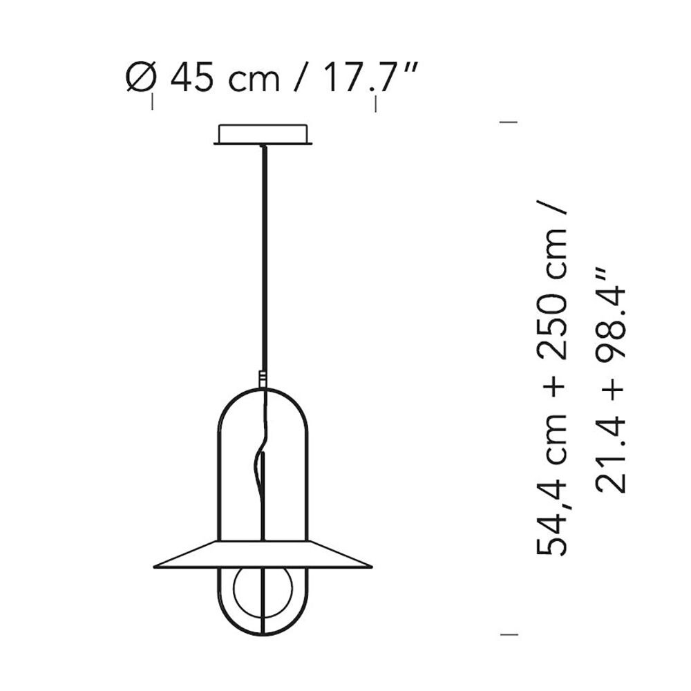 Setareh Suspension With Glass Diffusers Dimensions