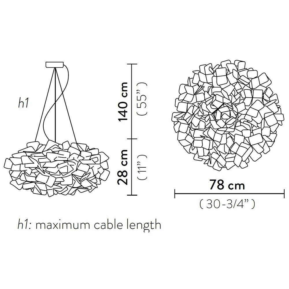 Clizia Large Suspension Dimensions
