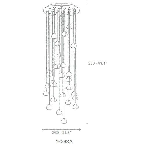 Mizu 26 Light Cluster Suspension Dimensions