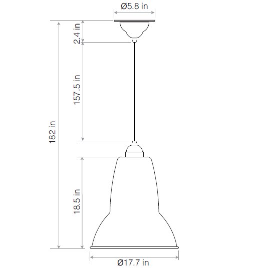 Original 1227™ Giant Brass Pendant Suspension Dimensions