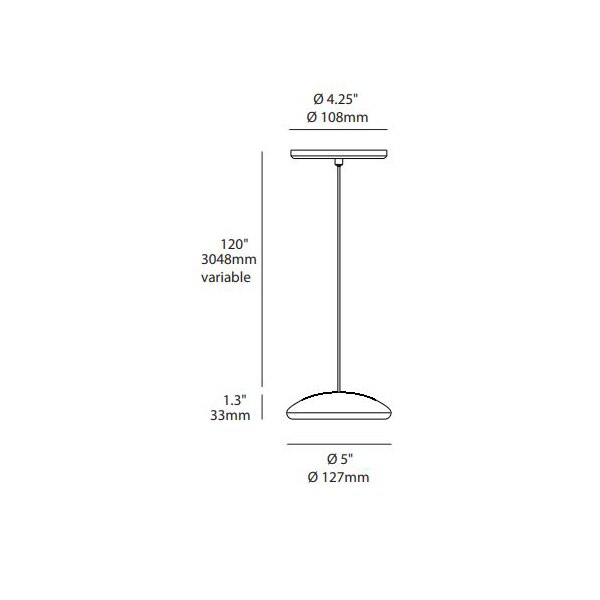 Ovolo Pendant Suspension Dimensions