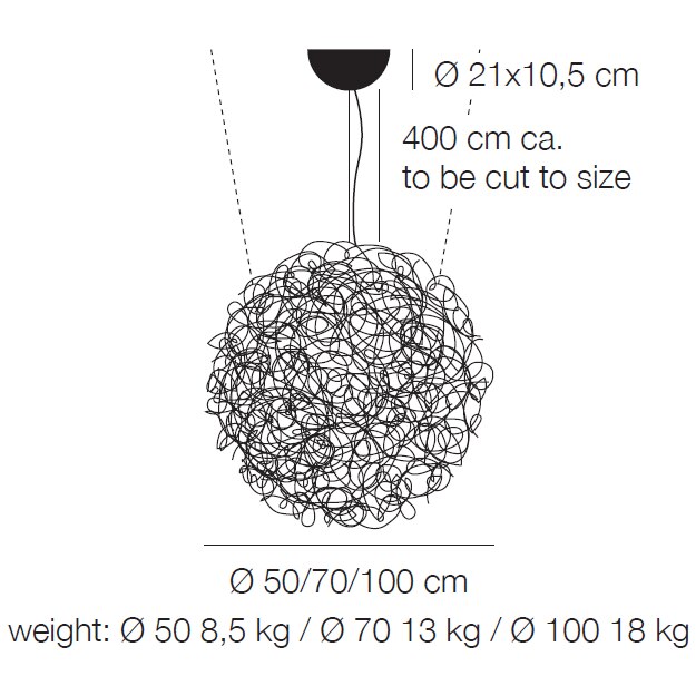 Fil de Fer Outdoor Suspension Dimensions