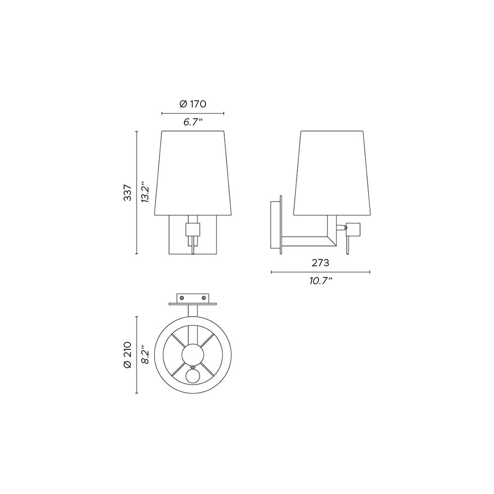 Tonda LED Wall Dimensions