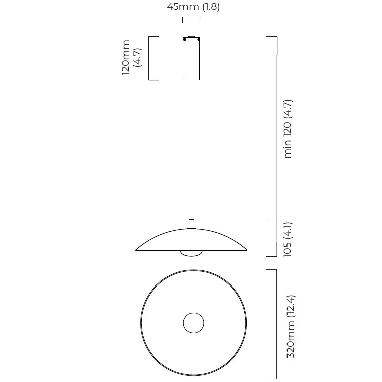 Cielo Suspension Dimensions