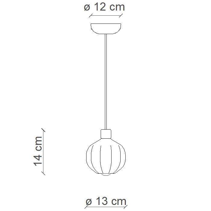 Afoxe C2642 Small Glass Pendant Suspension Dimensions