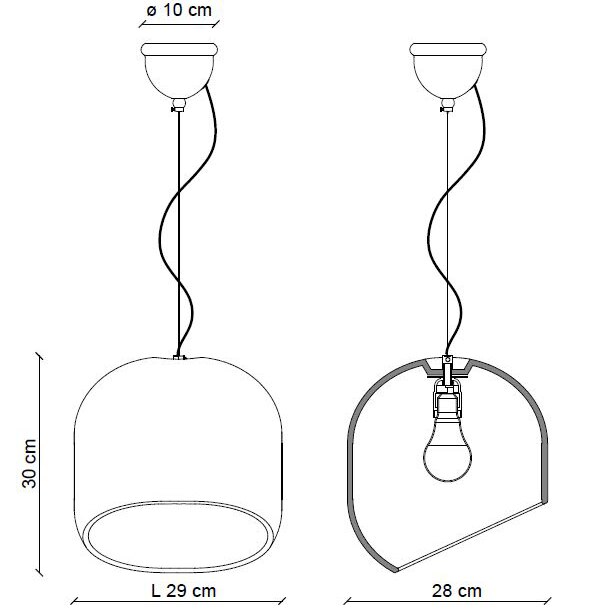 Ayrton C2550 Small Pendant Suspension Dimensions