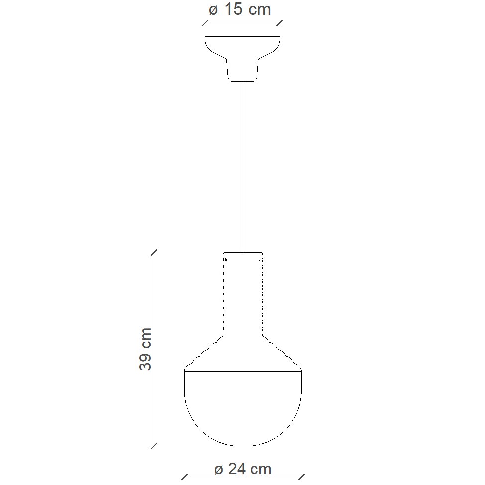 Selaron C2730 Painted Glass Pendant Suspension Dimensions