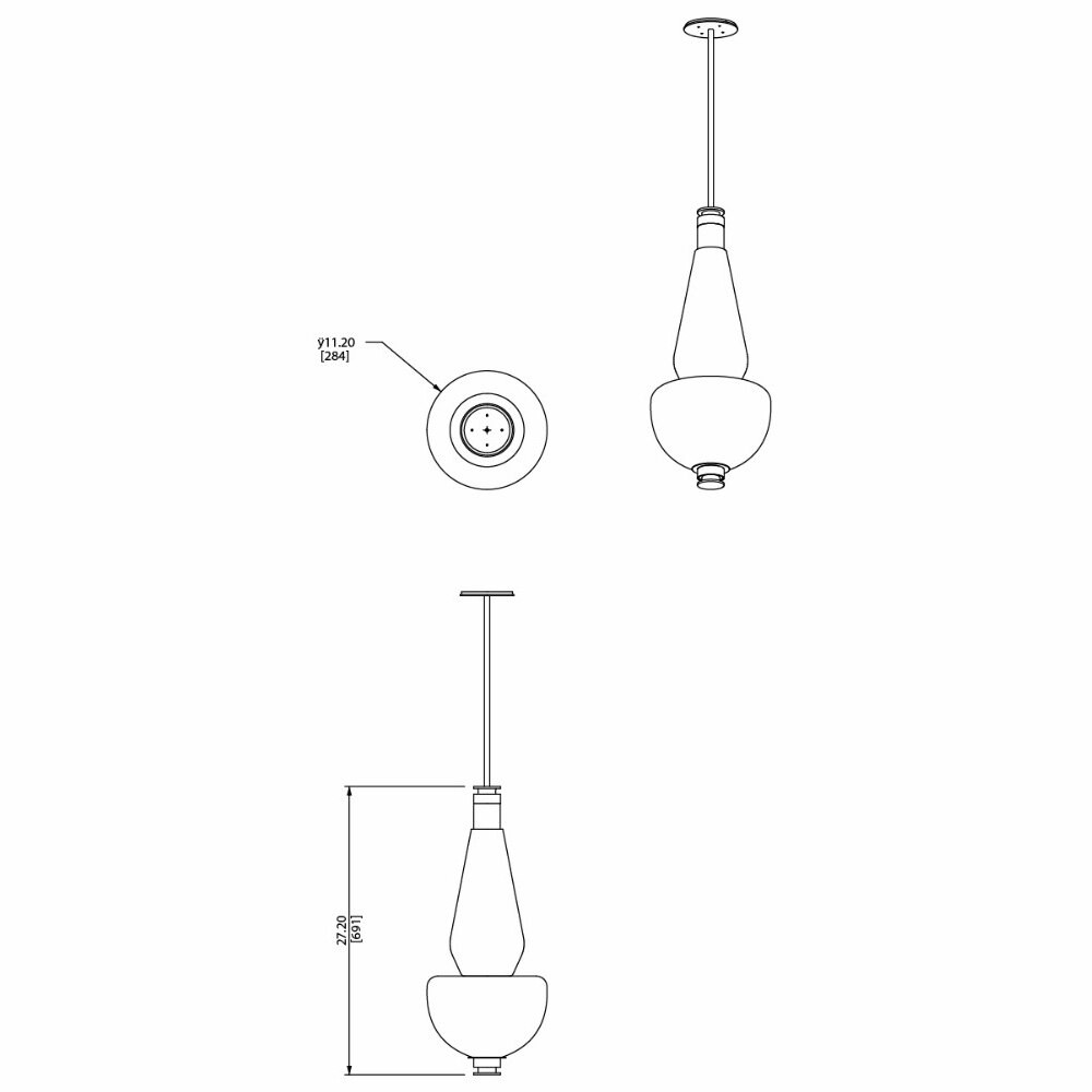 Luna Kaleido Large Pendant Suspension Dimensions