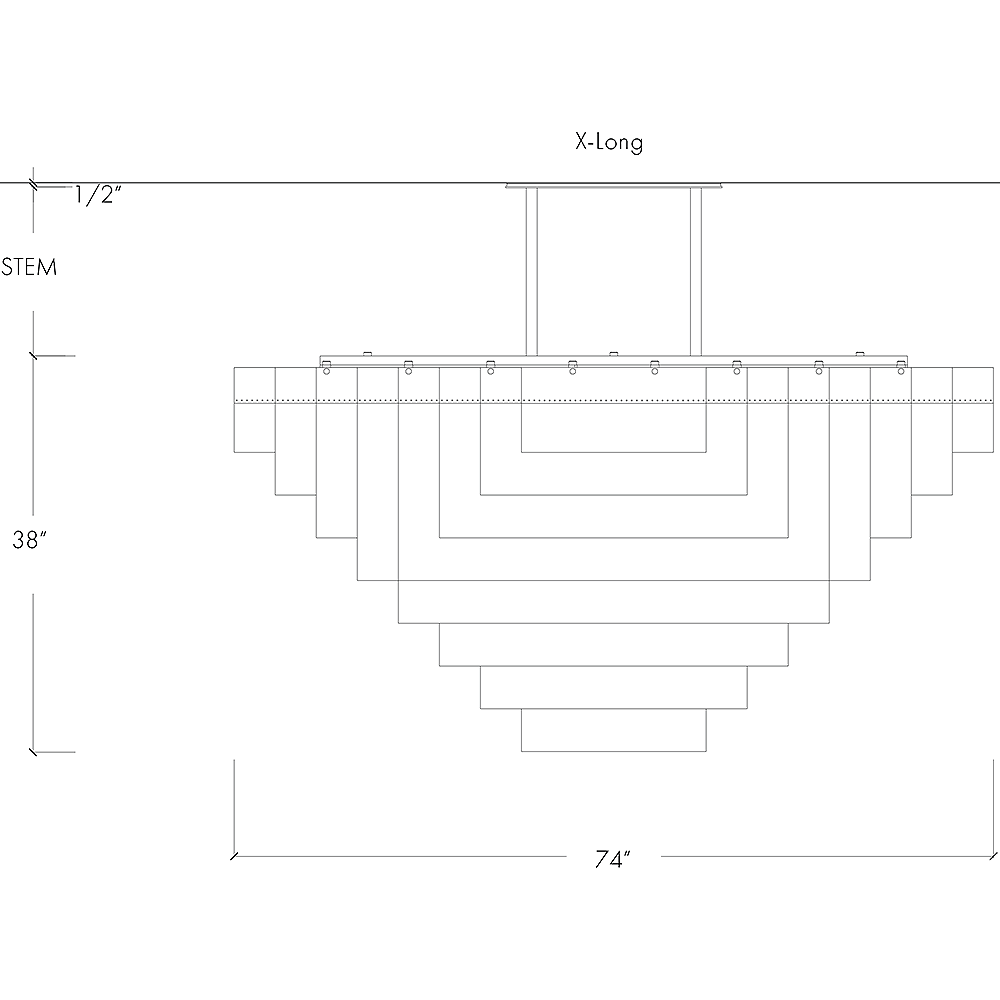 Kelly Chandelier X-Large Suspension Dimensions