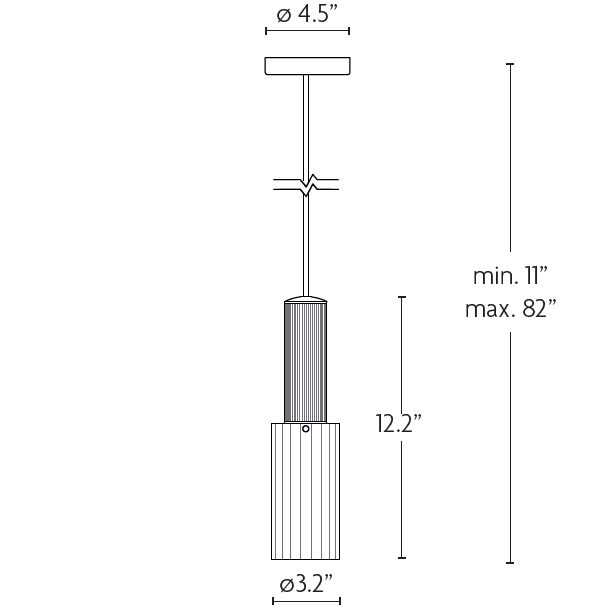 Flume 80 Pendant Suspension Dimensions
