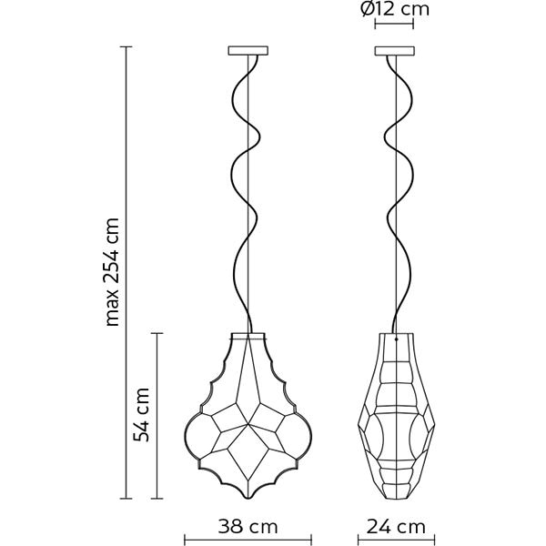 24 Karati Teardrop Suspension Dimensions