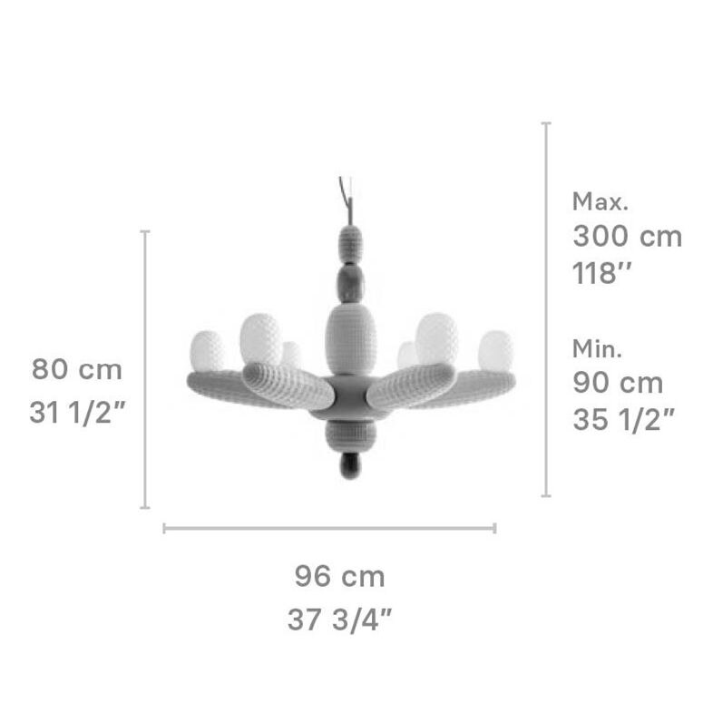 Soft Blown Afloat Chandelier Suspension Dimensions