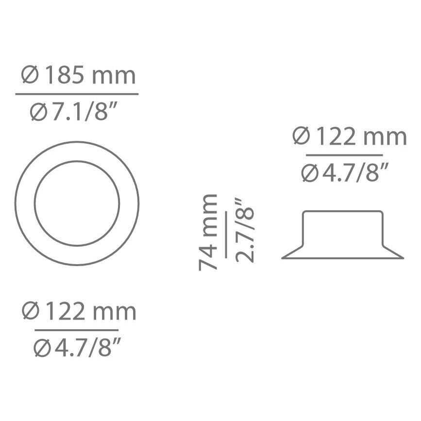 Maine t-3410L/3411L-W Ceiling/Wall Dimensions