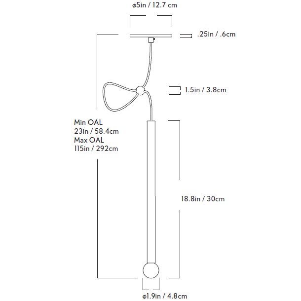 Strike Pendant Suspension With Ball Adjuster Dimensions