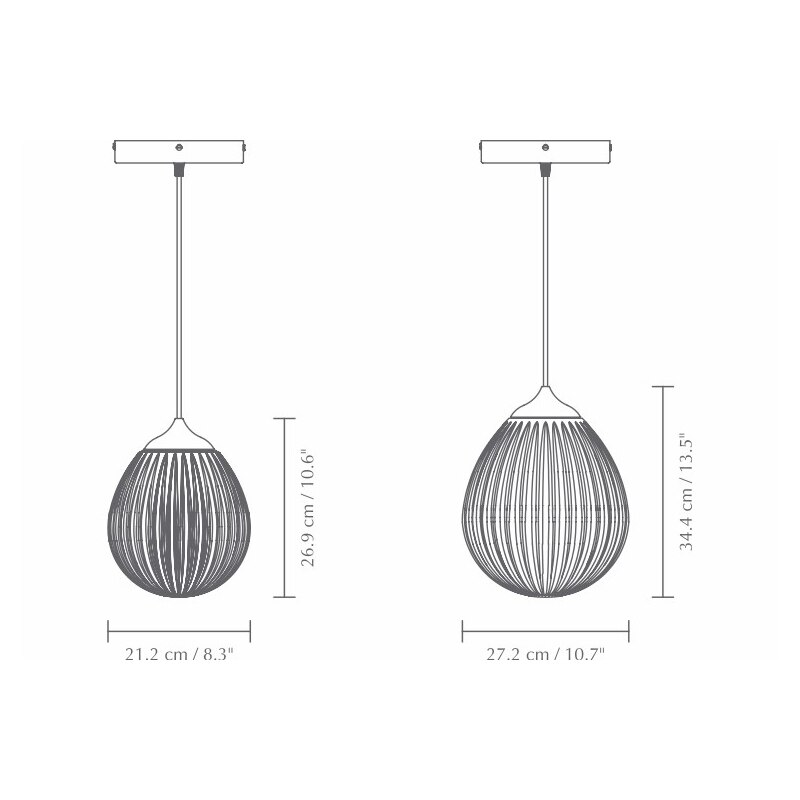 Around the world Pendant Suspension Dimensions
