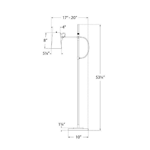 Benton Adjustable Floor Dimensions