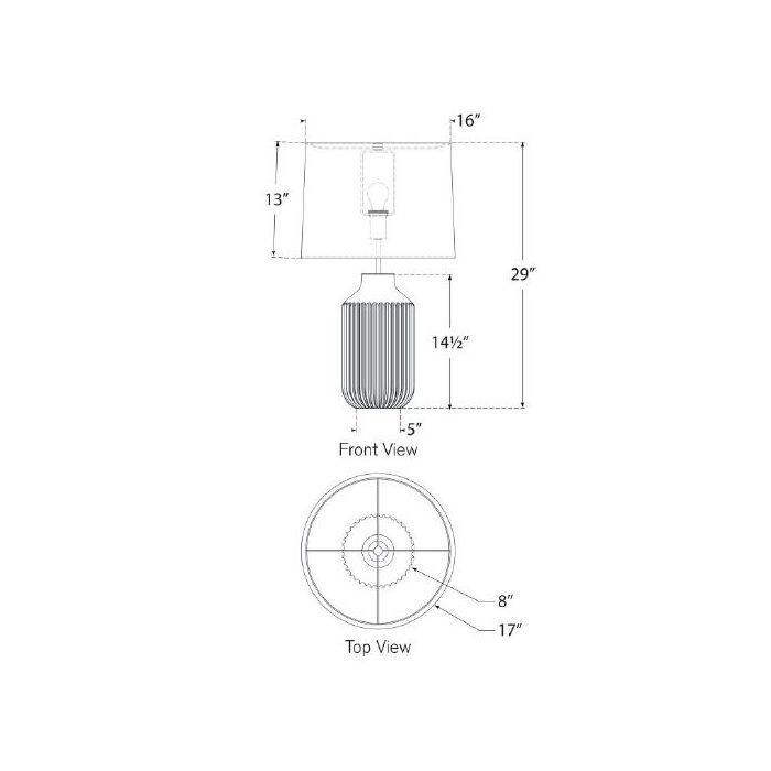 Braylen Medium Ribbed Table Dimensions