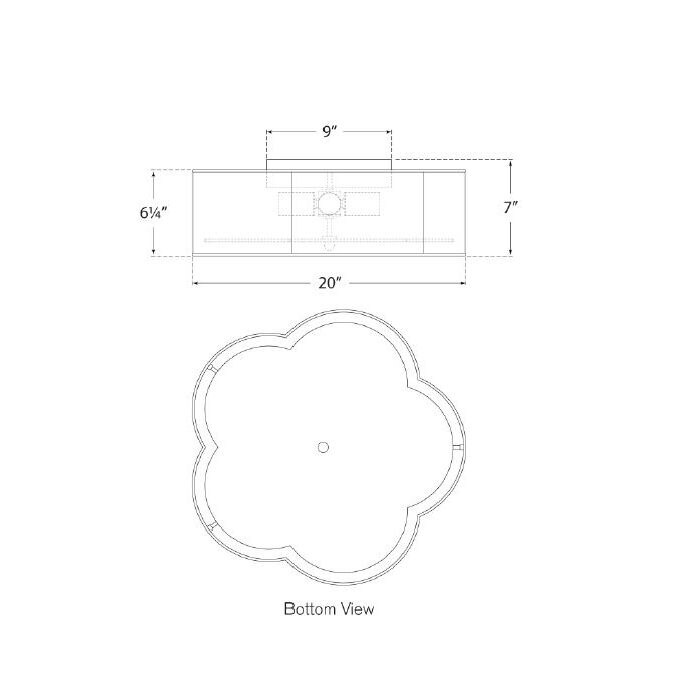 Bryce Flush Mount Large Flower Ceiling Dimensions