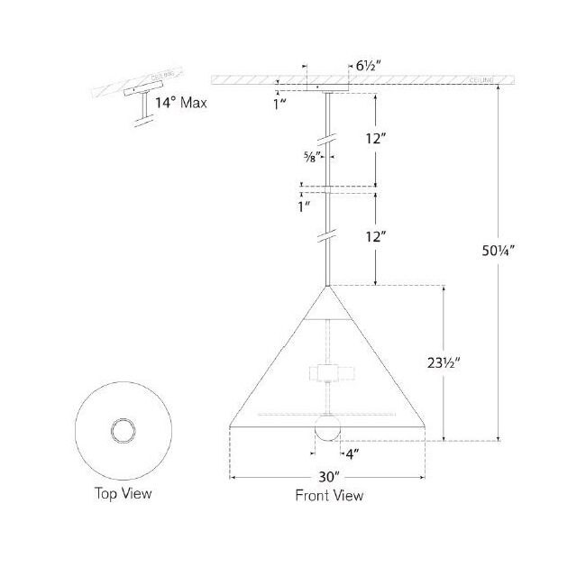 Cleo Large Pendant Suspension Dimensions