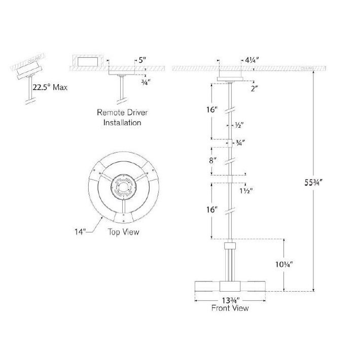 Covet Small Ring Pendant Suspension Dimensions