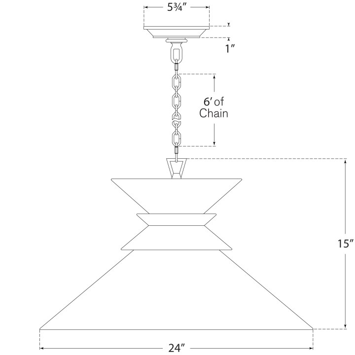 Alborg Large Stacked Pendant Suspension Dimensions