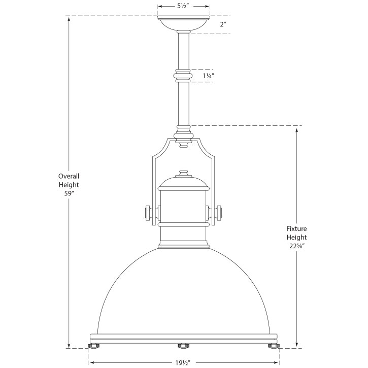 Country Industrial Large Pendant Suspension Dimensions
