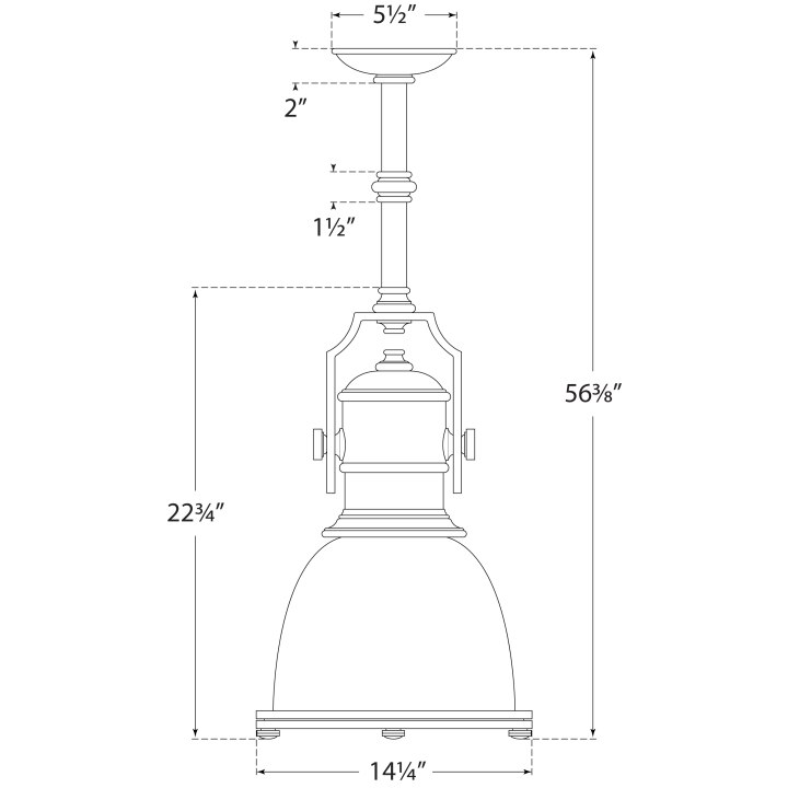 Country Industrial Small Pendant Suspension Dimensions