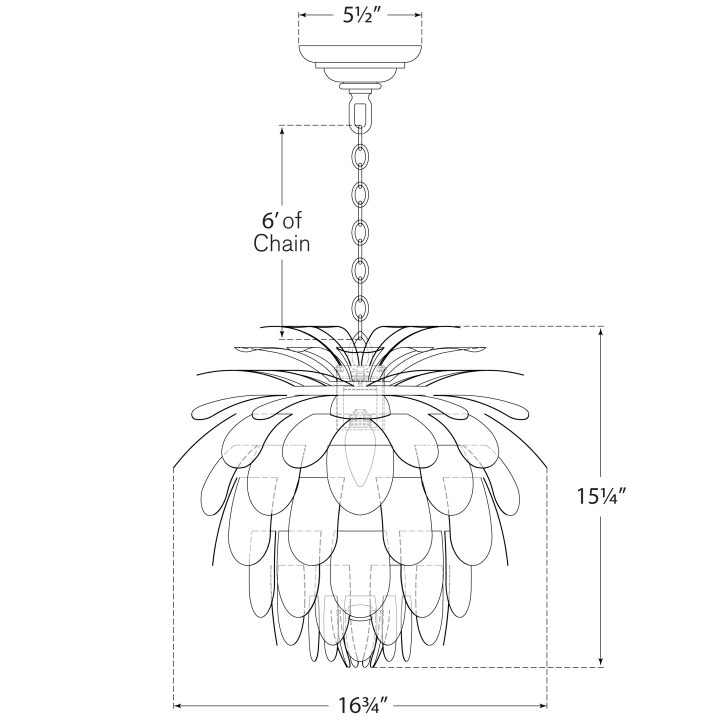 Cynara Chandelier Suspension Dimensions