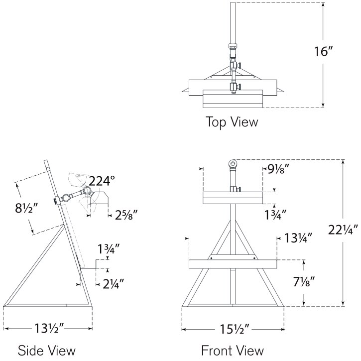 Estelle Display Lamp Table Dimensions