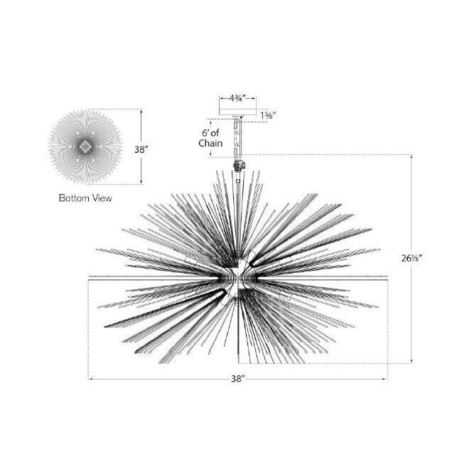 Strada Oval Chandelier Suspension Dimensions