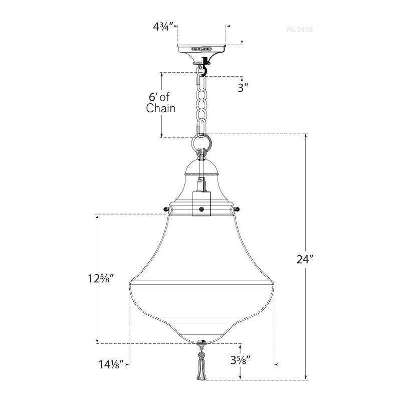 Xavier Small Pendant Suspension Dimensions